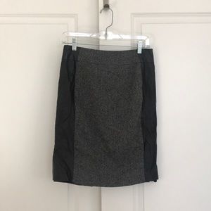 H&M leather and twill skirt